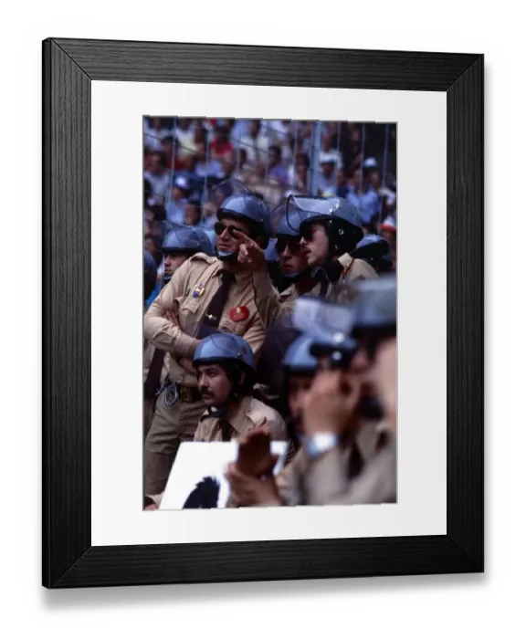 Framed Print : World Cup 1982 Group 4 match England 3 France 1 security guards Framed Print : World Cup 1982 Group 4 match England 3 France 1 security guards