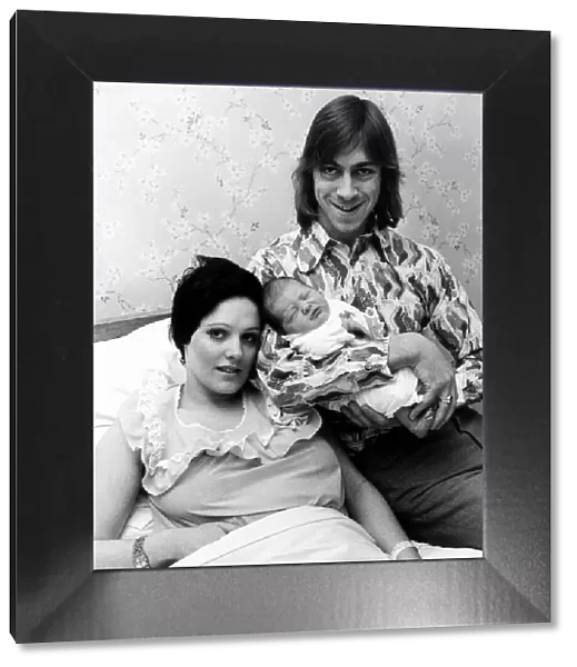 Charlie George Football Player and his wife Susan March 1973 with their new baby