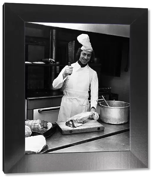 Charlie George Football Player January 1978 wearing chefs hat