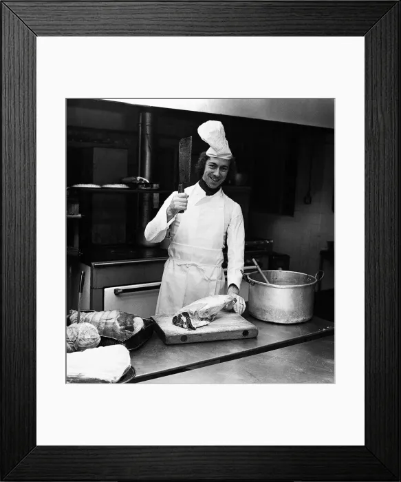 Framed Print : Charlie George Football Player January 1978 wearing chefs hat Framed Print : Charlie George Football Player January 1978 wearing chefs hat