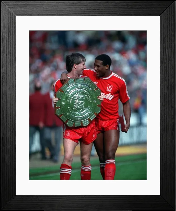 Framed Print : Ronnie Whelan and John Barnes Wimbledon v Liverpool at Wembley Charity Shield