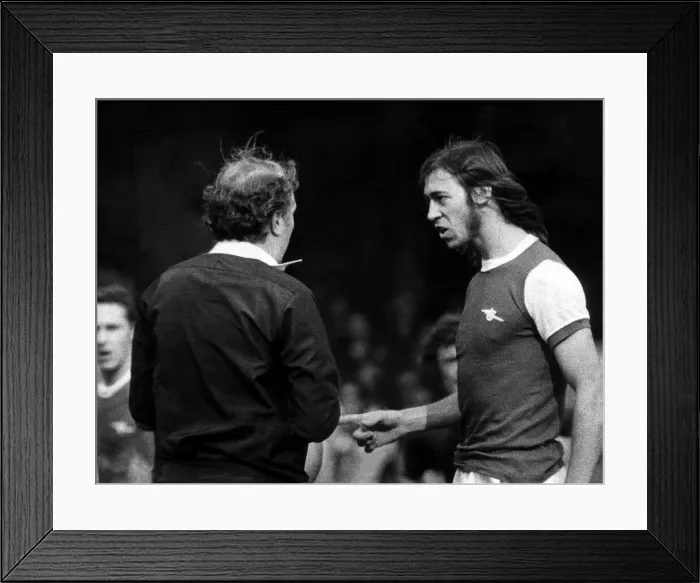 Framed Print : Charlie George Football Player gets booked September 1972 during the Arsenal v Framed Print : Charlie George Football Player gets booked September 1972 during the Arsenal v