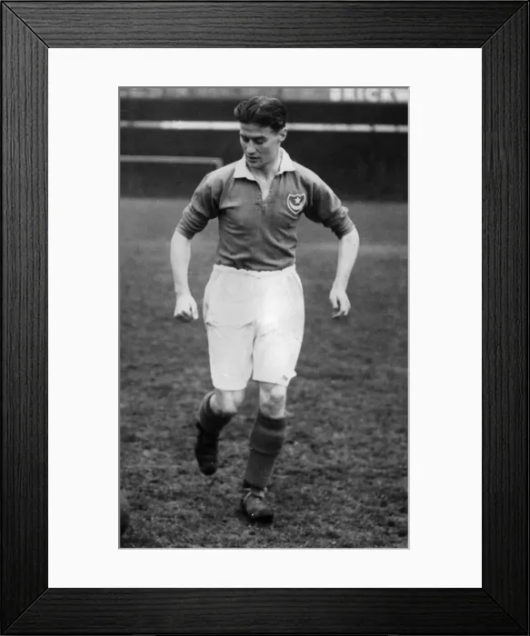 Framed Print : Jimmy Dickinson Portsmouth football player 1946-1965, Jimmy Dickinson holds