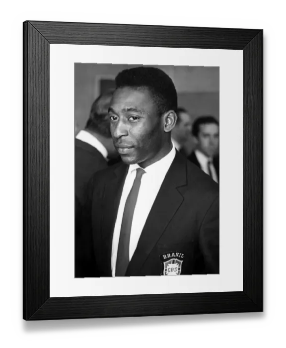 Framed Print : Brazilian football star Pele in England for the 1966 World Cup tournament July