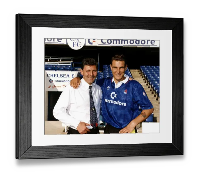Framed Print : Vinnie Jones with manager Ian Porterfield - August 1987 Football Chelsea FC Framed Print : Vinnie Jones with manager Ian Porterfield - August 1987 Football Chelsea FC