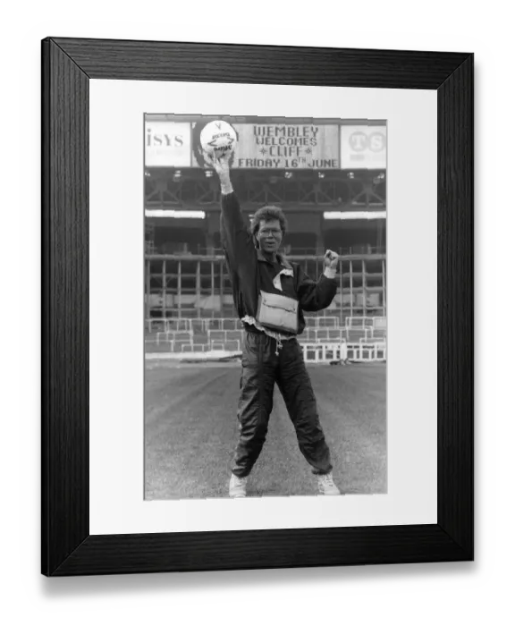 Framed Print : Cliff Richard singer actor launches his Wembley Concerts at the Stadium in London Framed Print : Cliff Richard singer actor launches his Wembley Concerts at the Stadium in London