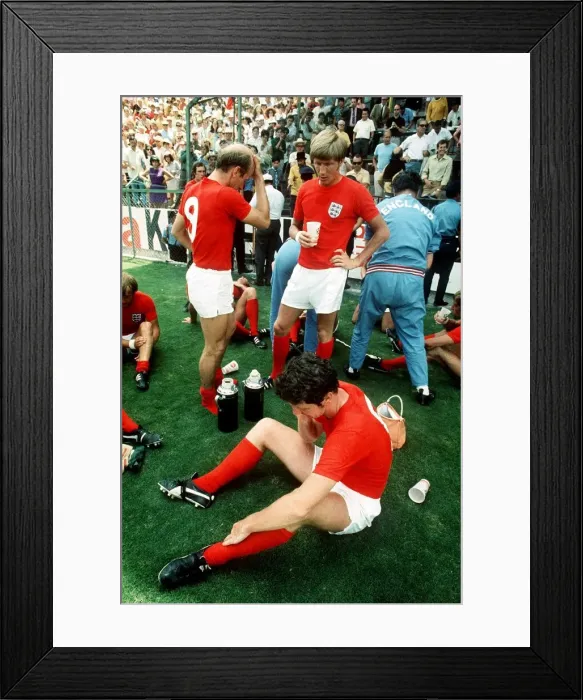 Framed Print : World Cup Quarter Final 1970 at Leon England team resting before playing