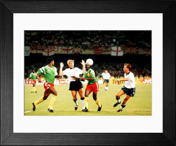 Framed Print : World Cup 1990 Quarter Final England 3 Cameroon 2 after extra time Framed Print : World Cup 1990 Quarter Final England 3 Cameroon 2 after extra time