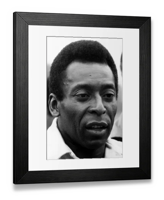 Framed Print : Portrait of former Brazilian football star Pele August 1982 Framed Print : Portrait of former Brazilian football star Pele August 1982