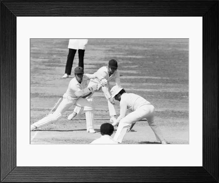 Framed Print : England v Australia. Geoff Boycott reaches his 100 during Centenary Test Match in Framed Print : England v Australia. Geoff Boycott reaches his 100 during Centenary Test Match in