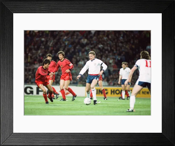 Framed Print : 1990 World Cup Qualifier at Wembley Stadium. England 5 v Albania 0 Framed Print : 1990 World Cup Qualifier at Wembley Stadium. England 5 v Albania 0
