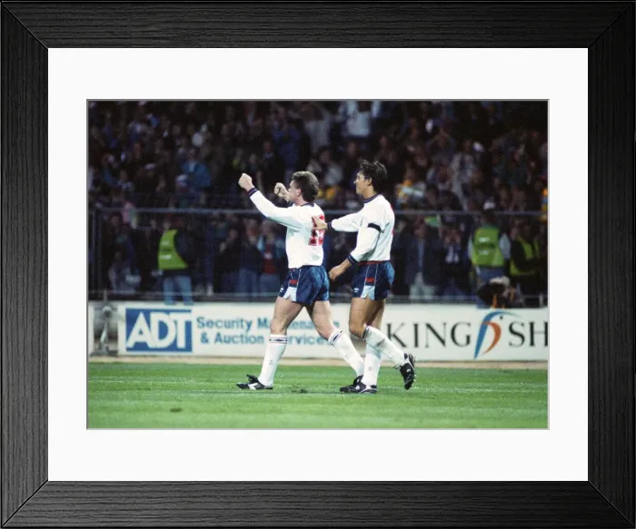 Framed Print : 1990 World Cup Qualifier at Wembley Stadium. England 5 v Albania 0 Framed Print : 1990 World Cup Qualifier at Wembley Stadium. England 5 v Albania 0