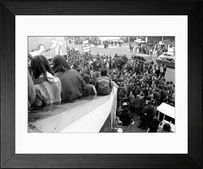 Framed Print : The Rolling Stones fans at the last concert of their tour at the Round House, London Framed Print : The Rolling Stones fans at the last concert of their tour at the Round House, London