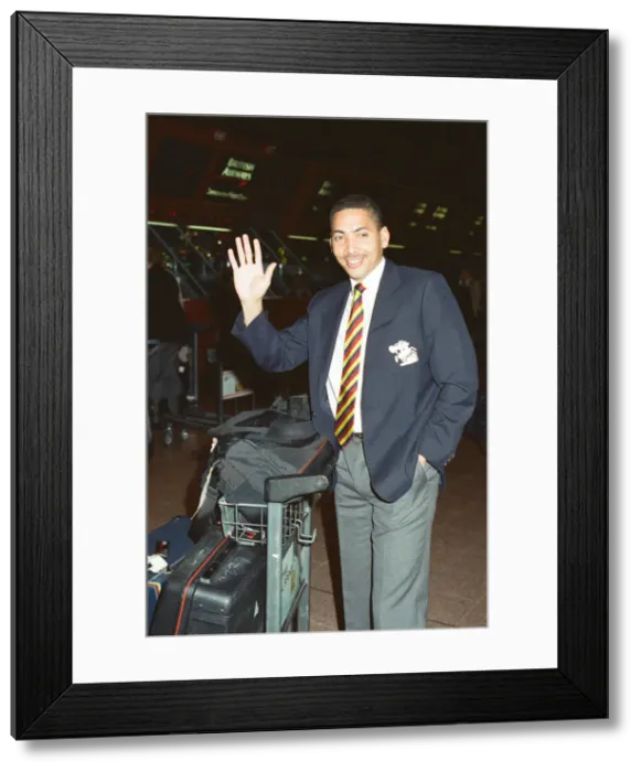 Framed Print : Lancashire and England cricketer Phil DeFreitas at London Airport