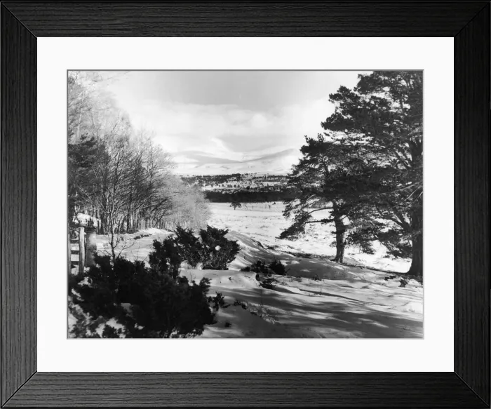 Framed Print : General view showing the Cairngorms from Geln Mor lodge in Invernesshire in winter time Framed Print : General view showing the Cairngorms from Geln Mor lodge in Invernesshire in winter time