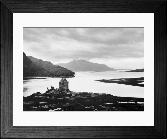 Framed Print : General view showing Eliean Donan Castle and Loch Duich with the hills of Skye in Framed Print : General view showing Eliean Donan Castle and Loch Duich with the hills of Skye in