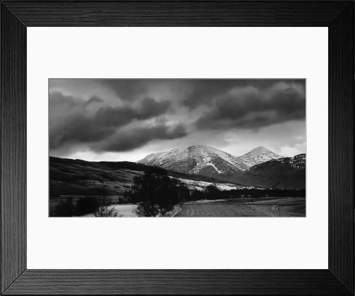 Framed Print : General view of Fillan Valley with the mountain Ben More in the background Framed Print : General view of Fillan Valley with the mountain Ben More in the background