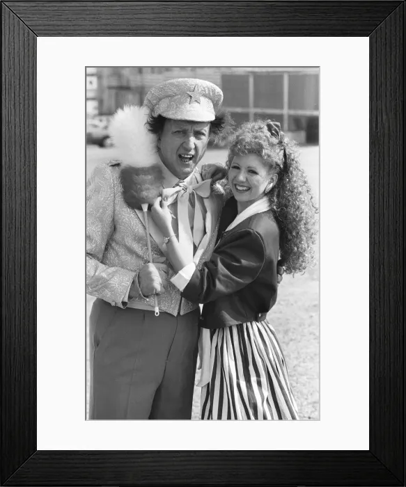Framed Print : Melanie the doctors assistant played by Bonnie Langford seen here with Ken Dodd who is Framed Print : Melanie the doctors assistant played by Bonnie Langford seen here with Ken Dodd who is