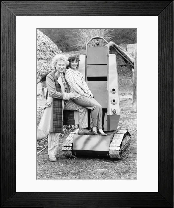 Framed Print : Actor Colin Baker as the sixth Doctor with Nicola Bryant who plays Perpugilliam Framed Print : Actor Colin Baker as the sixth Doctor with Nicola Bryant who plays Perpugilliam