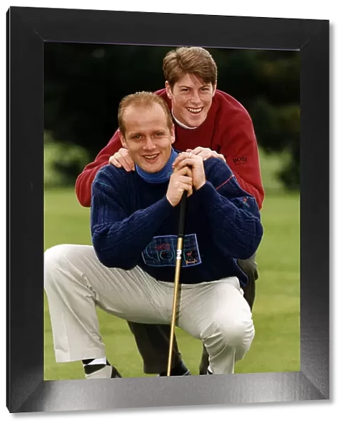 Colin Clark playing golf with Darren Anderton