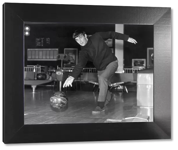 Manchester United footballer George Best at the Top Rank Bowl in Manchester near to