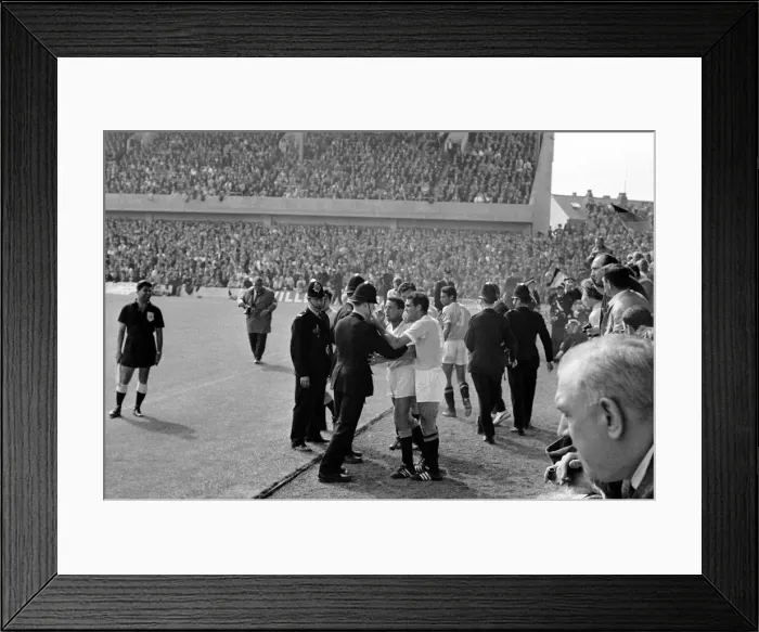 Framed Print : World Cup Football 1966 West Germany v Uruguay Referee Jim Framed Print : World Cup Football 1966 West Germany v Uruguay Referee Jim