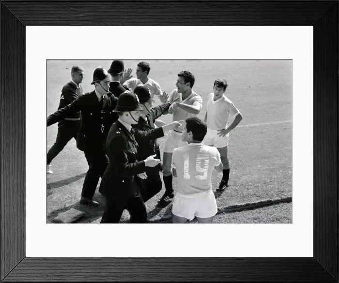 Framed Print : World Cup Football 1966 West Germany v Uruguay Referee Jim Framed Print : World Cup Football 1966 West Germany v Uruguay Referee Jim