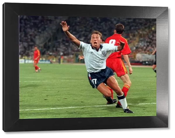 World Cup 1990 Last 16 England 1 Belgium 0 David Platt celebrates