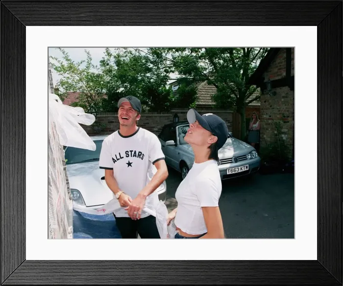 Framed Print : Fee £250 Per Image David Beckham and wife Victoria (maiden name Adams Framed Print : Fee £250 Per Image David Beckham and wife Victoria (maiden name Adams