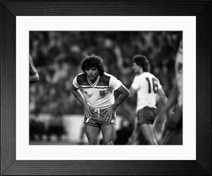 Framed Print : Kevin Keegan after missing chance of a goal July 1982 against Spain in the 1982