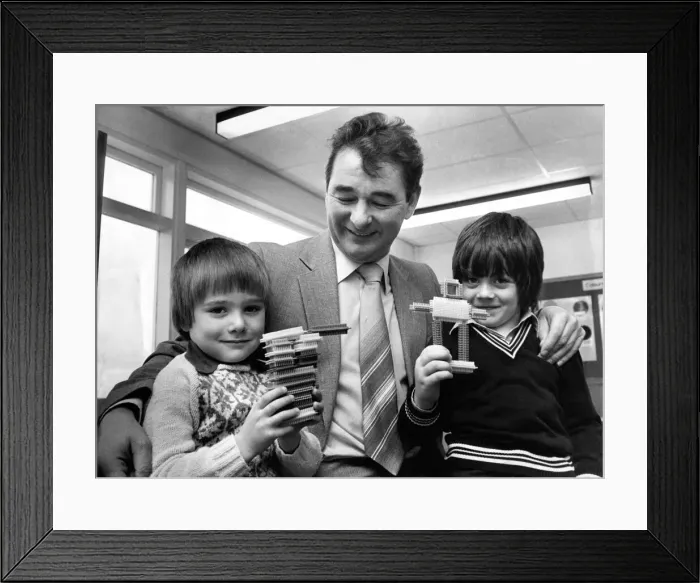 Framed Print : Brian Clough with Jamie Renwick, right, and Michael Hepburn at Longbenton Church of