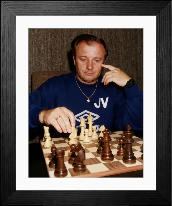 Framed Print : Josef Venglos Aston Villa manager October 1990 Playing a game of chess Framed Print : Josef Venglos Aston Villa manager October 1990 Playing a game of chess