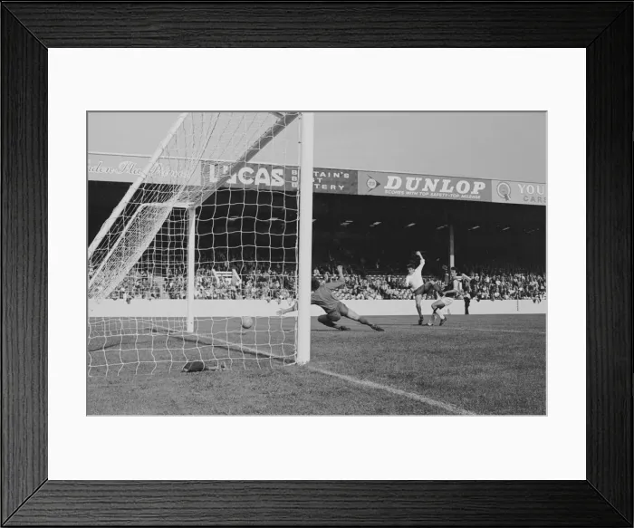 Framed Print : Aston Villa v Chelsea 1966 / 67 Season. Bobby Tambling scores Chelsea Framed Print : Aston Villa v Chelsea 1966 / 67 Season. Bobby Tambling scores Chelsea