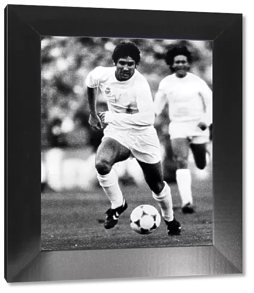 Carlos Santillana in action for Real Madrid - March 1980