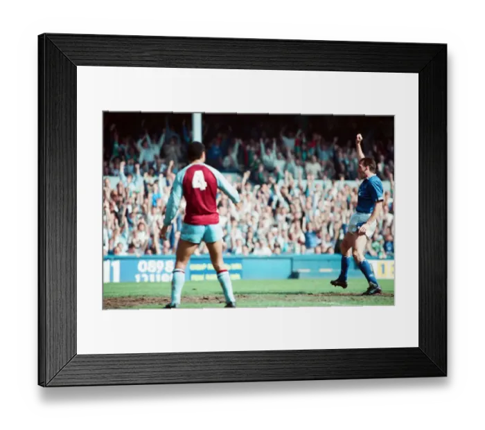 Framed Print : Everton v Aston Villa league match at Goodison Park May 1990