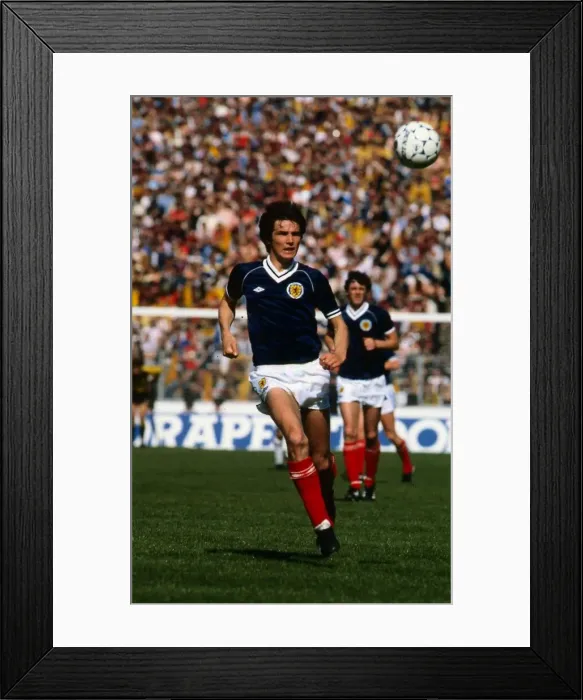 Framed Print : Alan Hansen in action for Scotland May 1982 Framed Print : Alan Hansen in action for Scotland May 1982