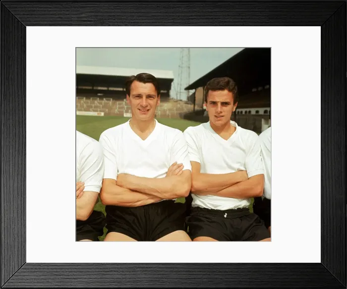 Framed Print : Bobby Robson Fulham football player, pictured with team mate during team photocall Framed Print : Bobby Robson Fulham football player, pictured with team mate during team photocall