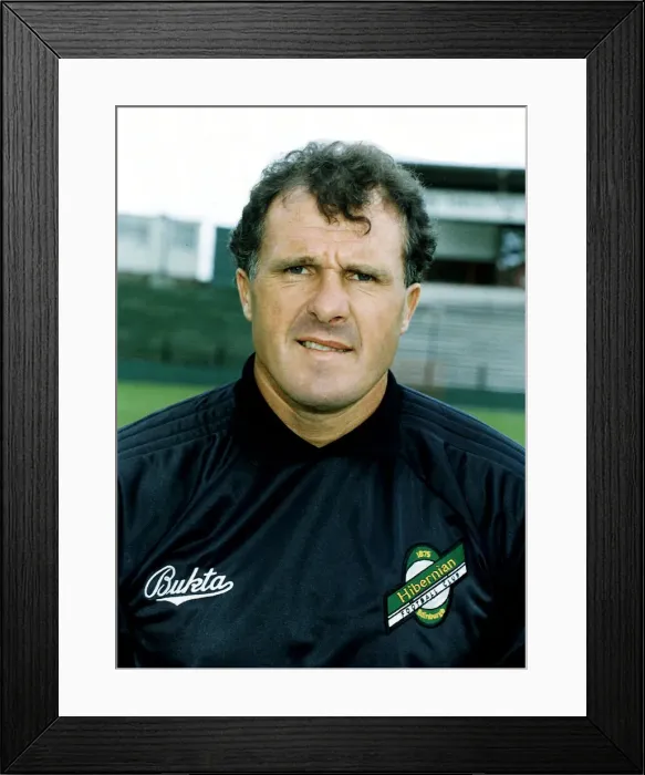 Framed Print : John Burridge Goalkeeper for Hibernian Football Club September 1992