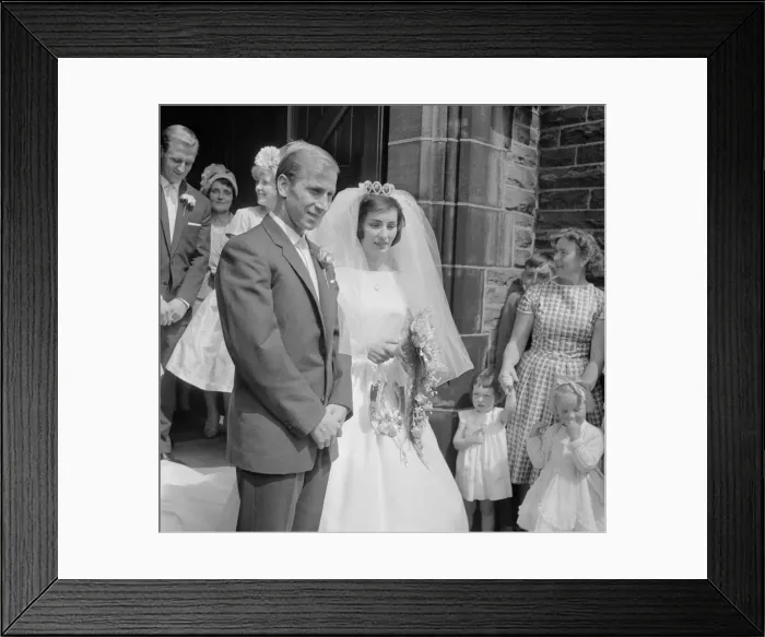 Framed Print : Manchester United and England footballer Bobby Charlton with his bride Framed Print : Manchester United and England footballer Bobby Charlton with his bride
