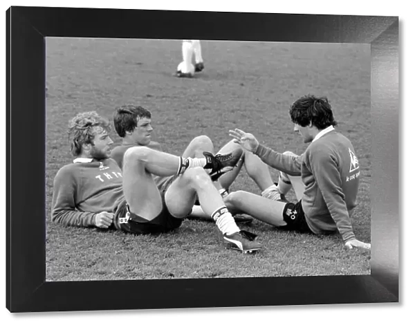 Tottenham Hotspur FC training. Steve Archibald, Graham Roberts and Steve Perryman
