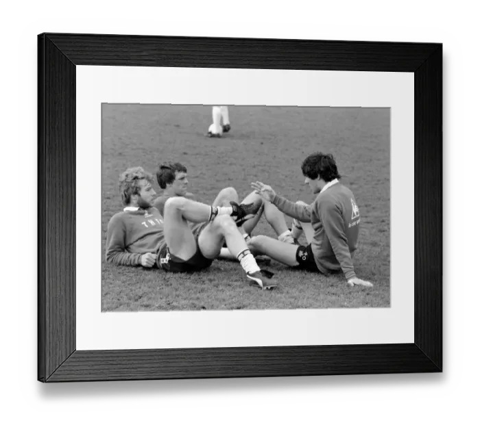 Framed Print : Tottenham Hotspur FC training. Steve Archibald, Graham Roberts and Steve Perryman Framed Print : Tottenham Hotspur FC training. Steve Archibald, Graham Roberts and Steve Perryman