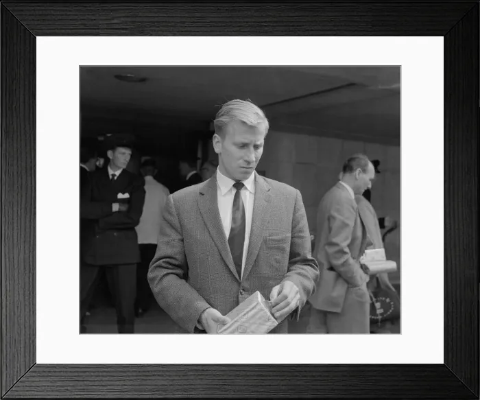 Framed Print : Bobby Charlton pictured upon the England teams return to London after being knocked