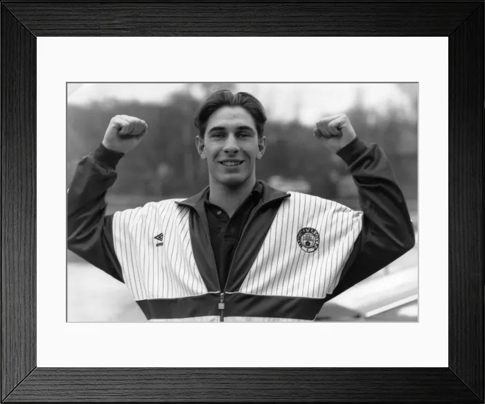 Framed Print : Paul Lake Manchester City football player January 1990