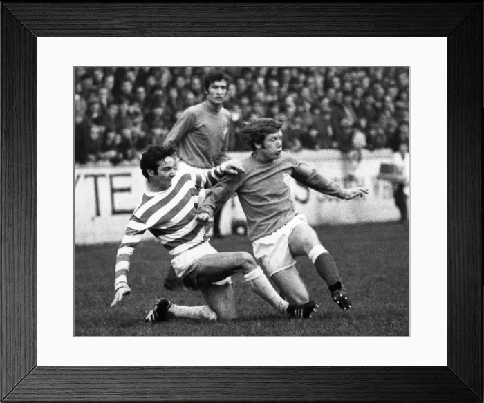 Framed Print : Rangers v Greenock Morton football match at Ibrox February 1971