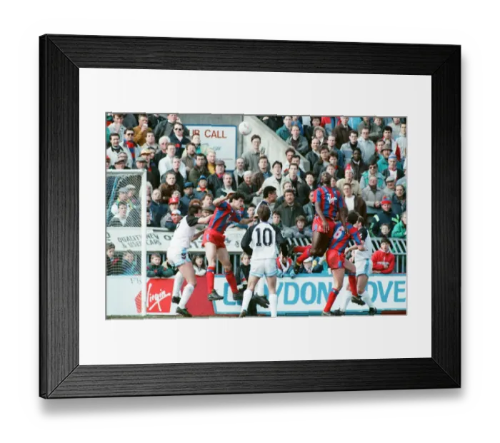 Framed Print : Crystal Palace v Aston Villa league match at Selhurst Park March 1990