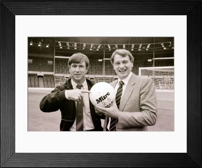 Framed Print : Bobby Robson England manager on the pitch at Wembley Stadium September 1983