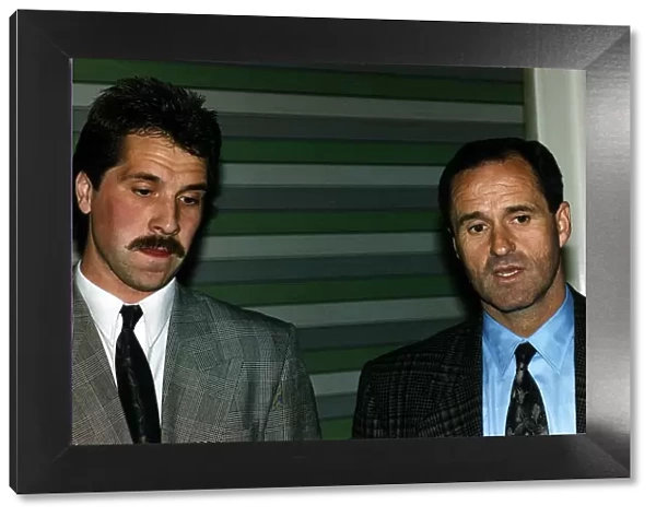 David Seaman England And Arsenal Goalkeeper With His Manager George Graham Football Dbase