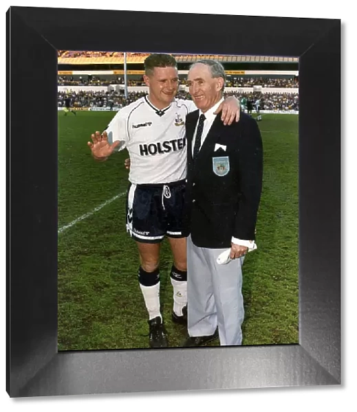 Danny Blanchflower right who played for Tottenham FC with Paul Gascoigne, August 1990