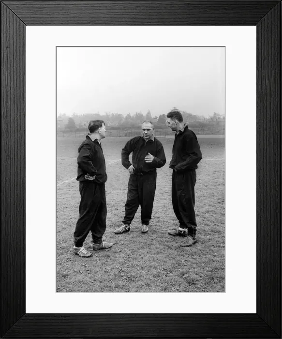 Framed Print : Joe Fagan (R) listens to the wisdom of Bill Shankly with Bob Paisley. May 1965 Framed Print : Joe Fagan (R) listens to the wisdom of Bill Shankly with Bob Paisley. May 1965