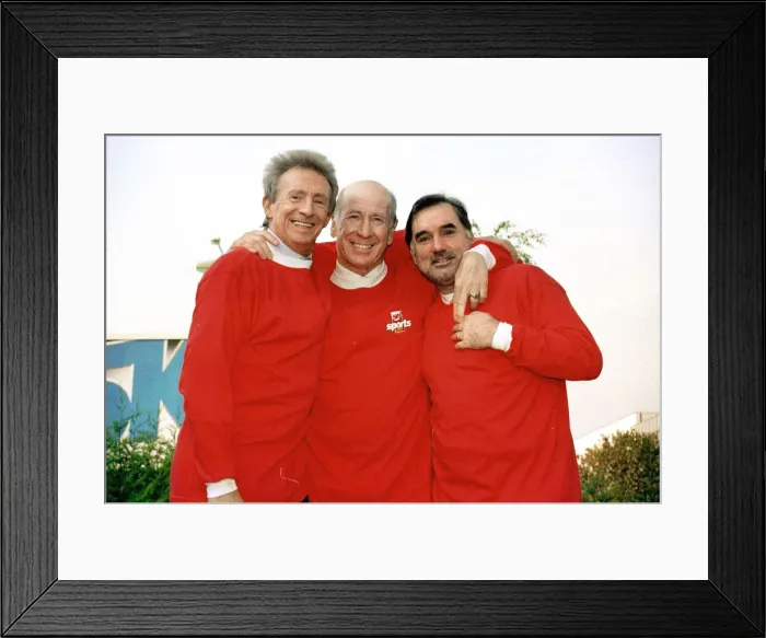Framed Print : Former Manchester United legendary trio Denis Law, Bobby Charlton Framed Print : Former Manchester United legendary trio Denis Law, Bobby Charlton